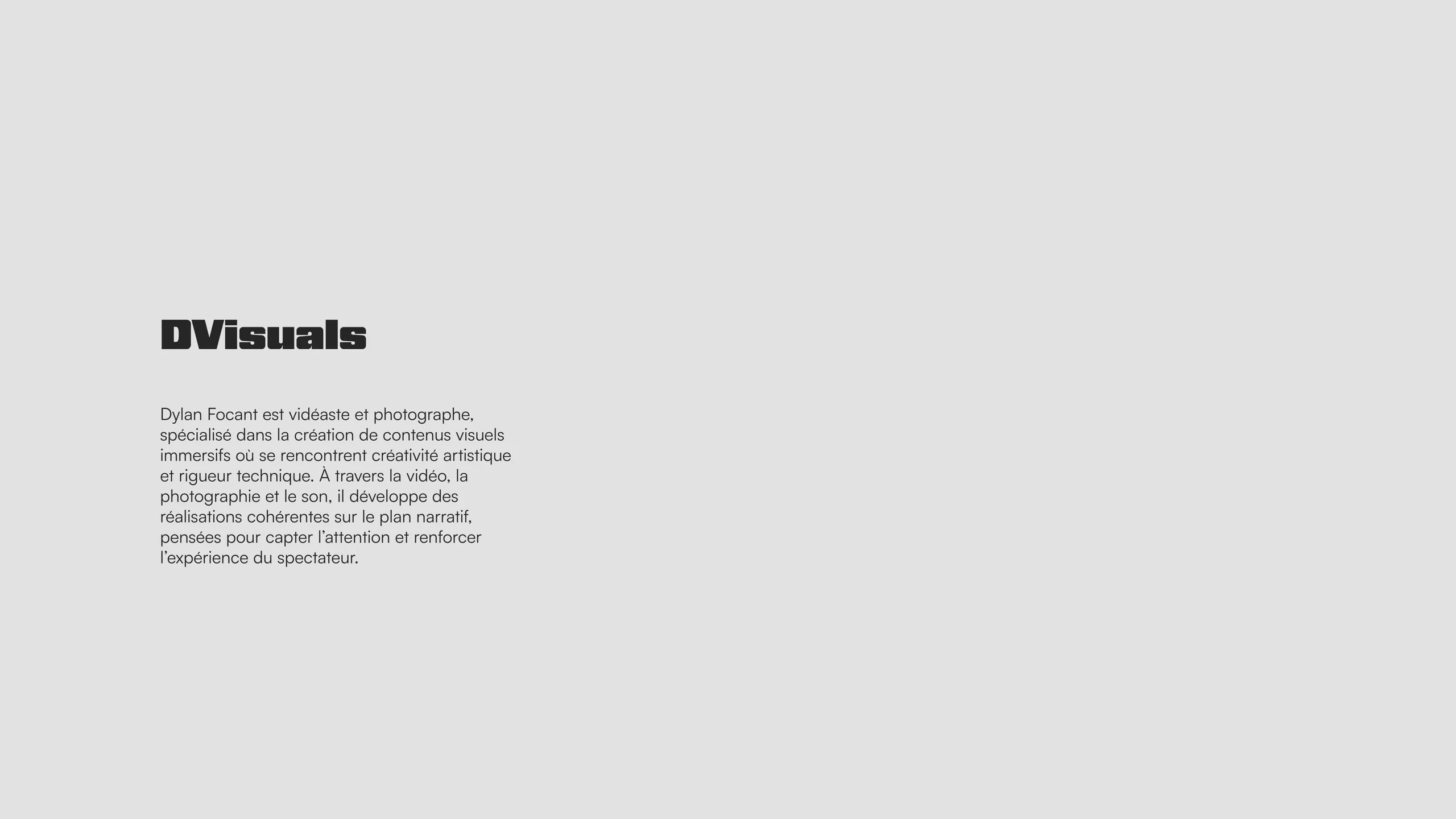 Focant Visuals — Présentation du projet